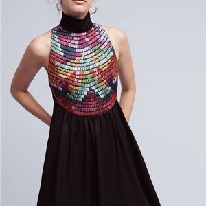 Mara Hoffman Embroidered Mini Dress Multicolor Racerback Fit Flare S